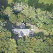 Oblique aerial view of Glencorse Old Parish Church, looking N.