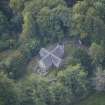 Oblique aerial view of Glencorse Old Parish Church, looking SW.