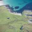 Oblique aerial view of the buildings at Eorisdale on South Vatersay, looking ESE.