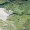 Oblique aerial view of Mingulay Chapel, Township and St Columba's Chapel, looking SW.