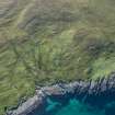 Oblique aerial view of Berneray Quay and The Aird, looking SW.