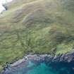 Oblique aerial view of Berneray Quay and The Aird, looking SSW.