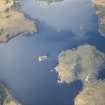 Oblique aerial view of Loch A'Gheadais Dun, looking NW.