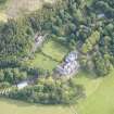 Oblique aerial view of Raasay House and walled garden, looking NE.