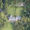 Oblique aerial view of Raasay House and walled garden, looking NNE.
