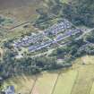 Oblique aerial view of Inverarish Miners' Housing, looking SSE.