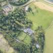 Oblique aerial view of Raasay House and home farm, looking SSE.