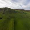 Oblique aerial view of the cultivation terraces at Dunsyre Hill, looking NW.