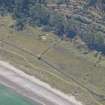 Oblique aerial view of Innes Links pillbox, looking S.