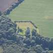 Oblique aerial view of Spynie Palace, looking SE.