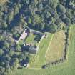 Oblique aerial view of Spynie Palace, looking ENE.