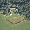 Oblique aerial view of Spynie Palace, looking N.