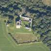 Oblique aerial view of Spynie Palace, looking NNW.