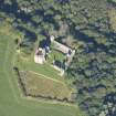 Oblique aerial view of Spynie Palace, looking NW.