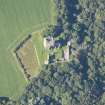 Oblique aerial view of Spynie Palace, looking WSW.