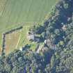 Oblique aerial view of Spynie Palace, looking SSW.