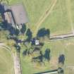 Oblique aerial view of Burgie Castle, looking NNW.