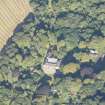 Oblique aerial view of Milton Brodie House, looking NNW.