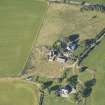 Oblique aerial view of Blervie Castle, looking WNW.