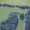 Oblique aerial view of Altyre House Stables, looking S.