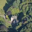 Oblique aerial view of Lickleyhead Castle, looking N.