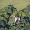 Oblique aerial view of Lickleyhead Castle, looking NNW.