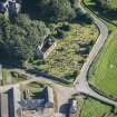 Oblique aerial view of Kirkton of Culsalmond Old Parish Church, looking NE.