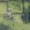 Oblique aerial view of Rothiemay House, Mains of Mayen, Mains of Rothiemay and Rothiemay Castle, looking NW.