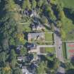 Oblique aerial view of Holy Trinity Episcopal Church, looking N.