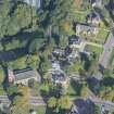 Oblique aerial view of St Rufus Church and Holy Trinity Episcopal Church, looking NW.