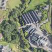 Oblique aerial view of Strathmill Distillery, looking NNE.