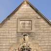 Detail of inscription on South elevation.