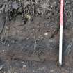Trench 4 soil profile, trial trenching evaluation, Manse Road, Kingussie