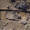 Post-excavation aerial photograph of the hearth by Ed Martin, south direction is up, Comar Wood Dun, Cannich, Strathglass