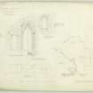 Drawing of plan, elevations and details of windows and doorways in hall, Bothwell Castle