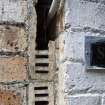 Detail of external ventilation bricks in underground buildings.