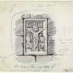 Publication drawing; panel in burial vault at Mordington.