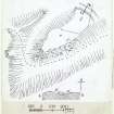 Publication drawing; plan and ditch section, promontory fort, Dean Castles.