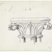 Publication drawing; Capital, Upper Arcade (interior), Coldingham Priory.