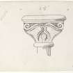 Publication drawing; Capital, Upper Arcade (interior), Coldingham Priory.