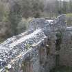 Rait Castle, wall-walk on SE walltop from NE