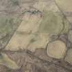 Oblique aerial view of rig and furrow to the SE of Corb Castle in Glen Shee, looking NNE.