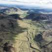 General oblique aerial view of Glen Beag with Spittal of Glenshee beyond, looking SSW.