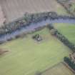 Oblique aerial view of Innerpeffray Castle, looking SSW.