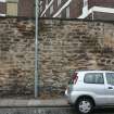 East boundary wall at Portland Street, south to north, photograph from desk-based assessment and historic building survey of Fort House, Leith, Edinburgh