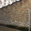 West boundary wall, photograph from desk-based assessment and historic building survey of Fort House, Leith, Edinburgh