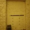 East guardhouse, Room 1, blocked window (east), detail, photograph from desk-based assessment and historic building survey of Fort House, Leith, Edinburgh