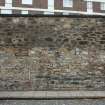 East boundary wall at Portland Street, south to north, photograph from desk-based assessment and historic building survey of Fort House, Leith, Edinburgh