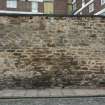 East boundary wall at Portland Street, south to north, photograph from desk-based assessment and historic building survey of Fort House, Leith, Edinburgh