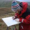 Mr George Geddes at work on the plan of the Roman watch tower.